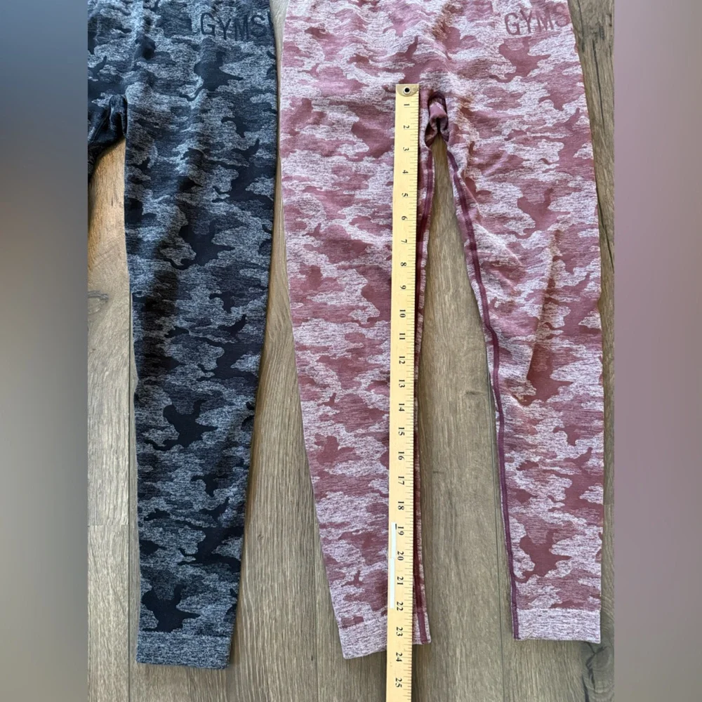 Gymshark Seamless Camo Leggings Bundle 2 Pairs High Waist Activewear Size Small - Picture 8 of 12